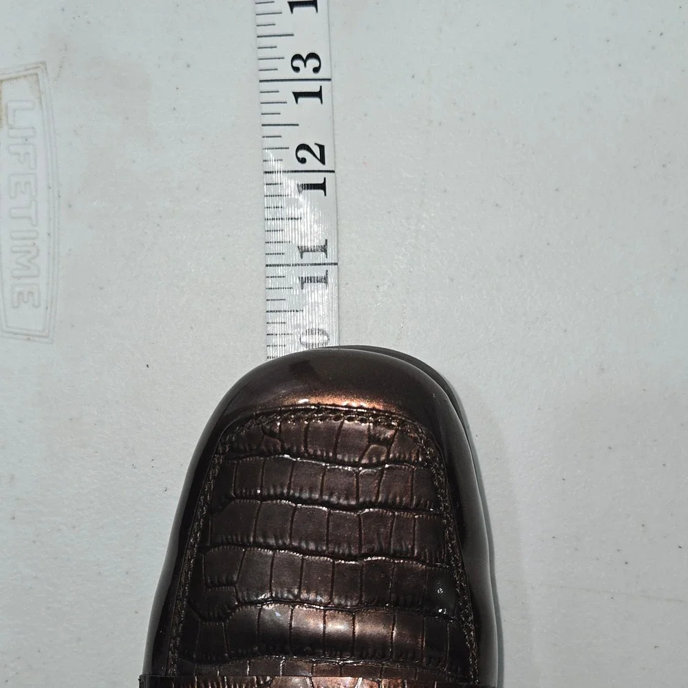 Anne Klein Vittorio iFlex Bronze Metallic Croc Loafers Womens Size 9M